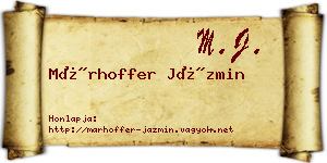 Márhoffer Jázmin névjegykártya